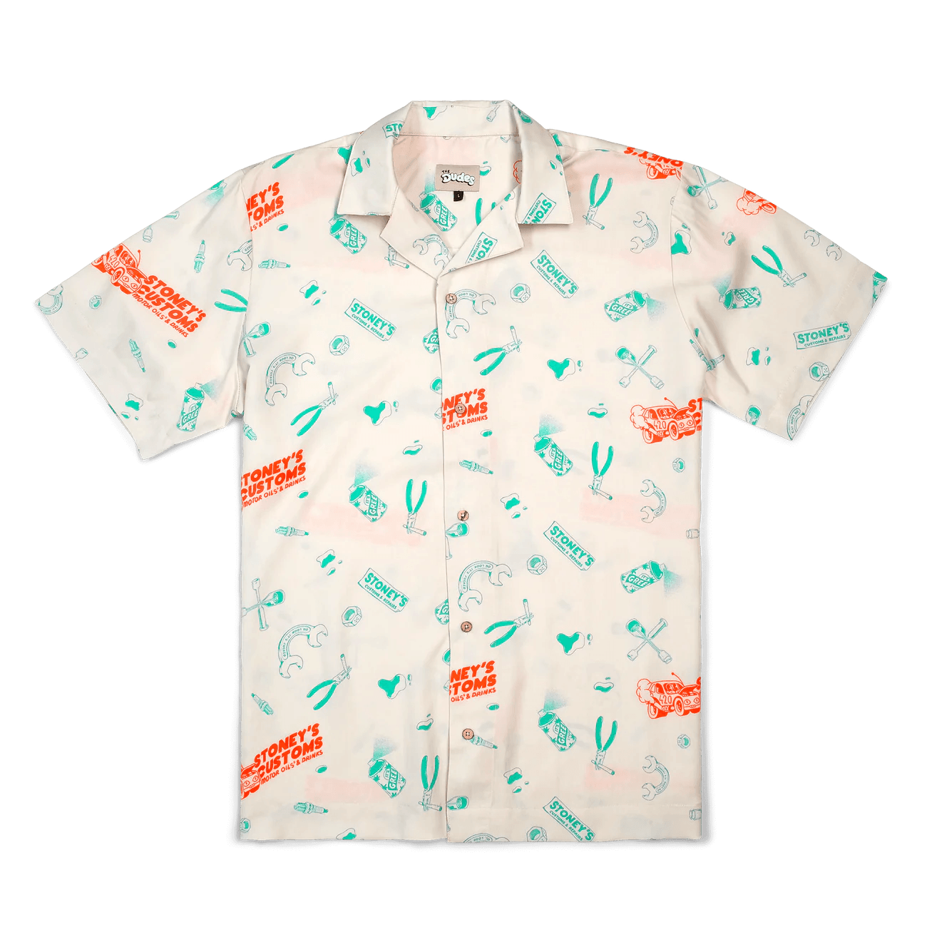 Camisa The Dudes Hawaiian Stoneys Customx - ECRU