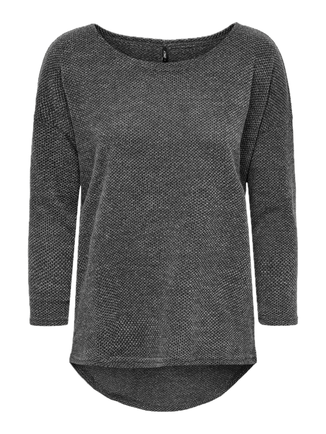 Camiseta ONLY Alba Oversize 3/4 Dark Grey Melange - ECRU