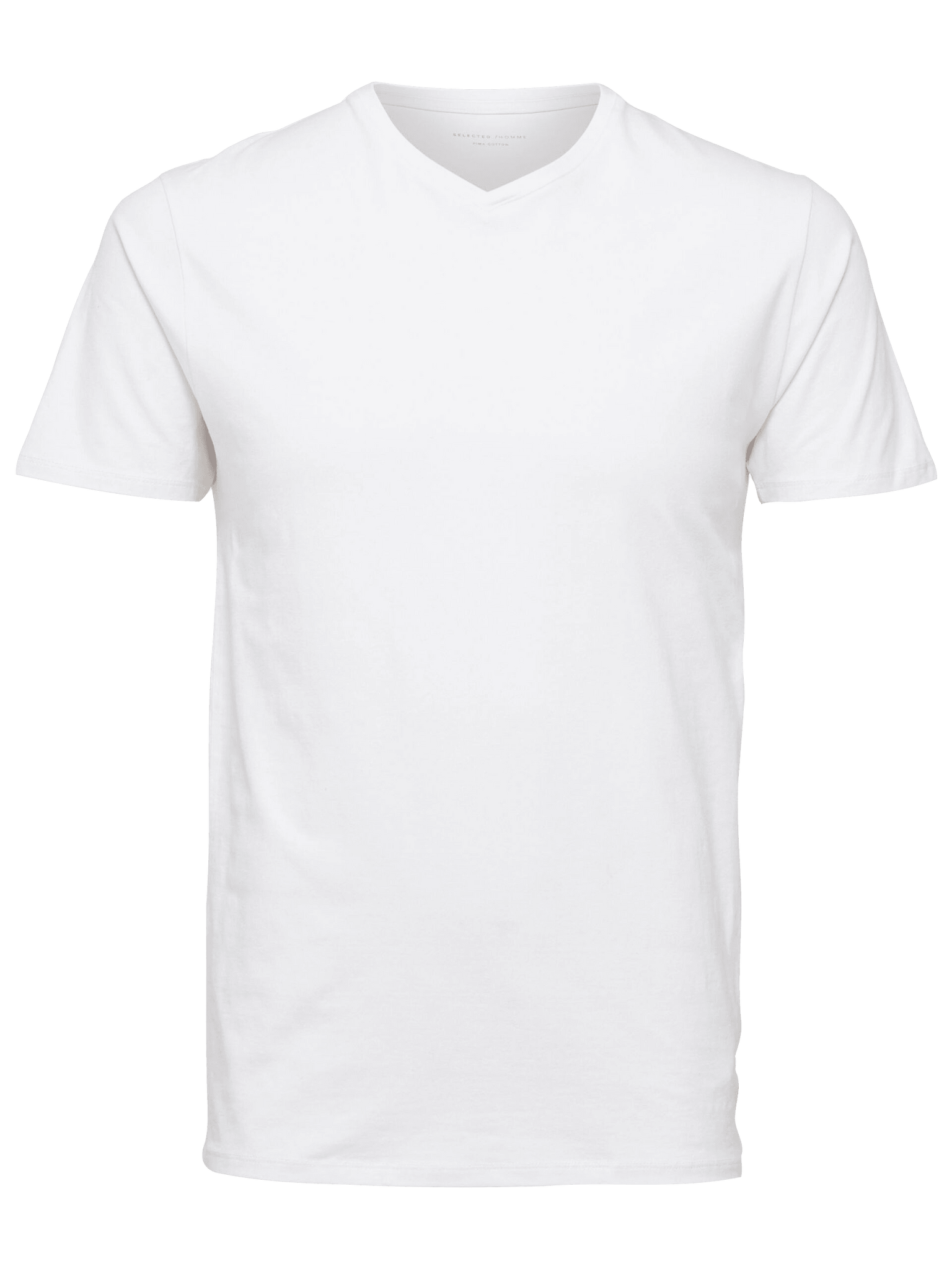 Camiseta New Pima Cuello Pico Bright White - ECRU