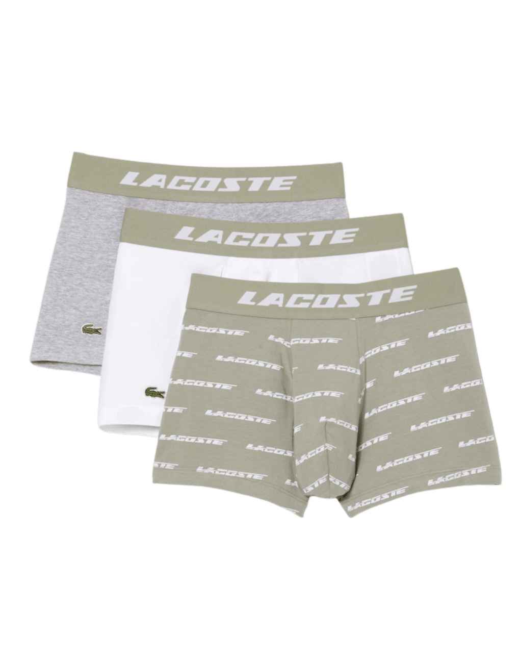 Pack de 3 calzoncillos de hombre Lacoste con cintura a contraste - ECRU