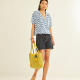 Camisa XANTIK Manga Corta Blue Diamonds