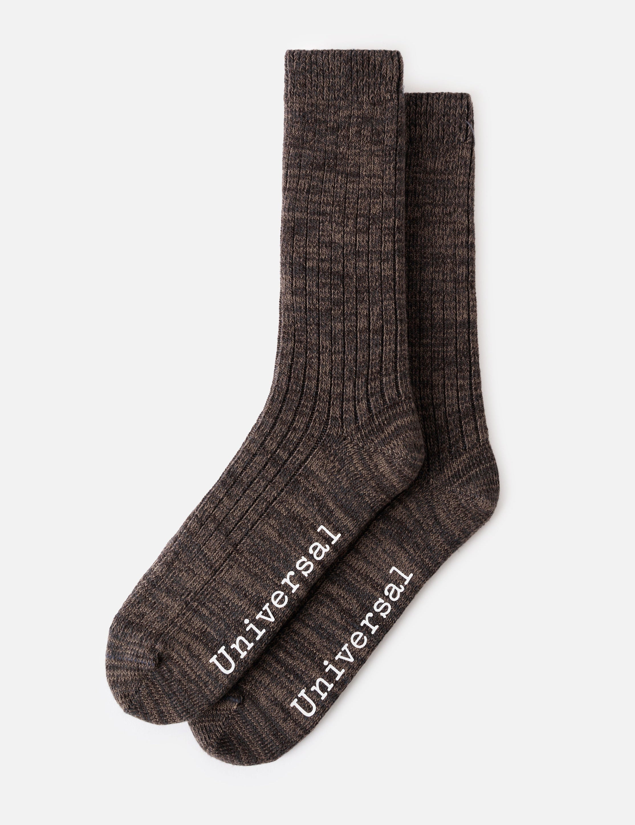 Calcetines UNIVERSAL WORKS Slub Knit Slub Sock Charcoal - vista oficial 1