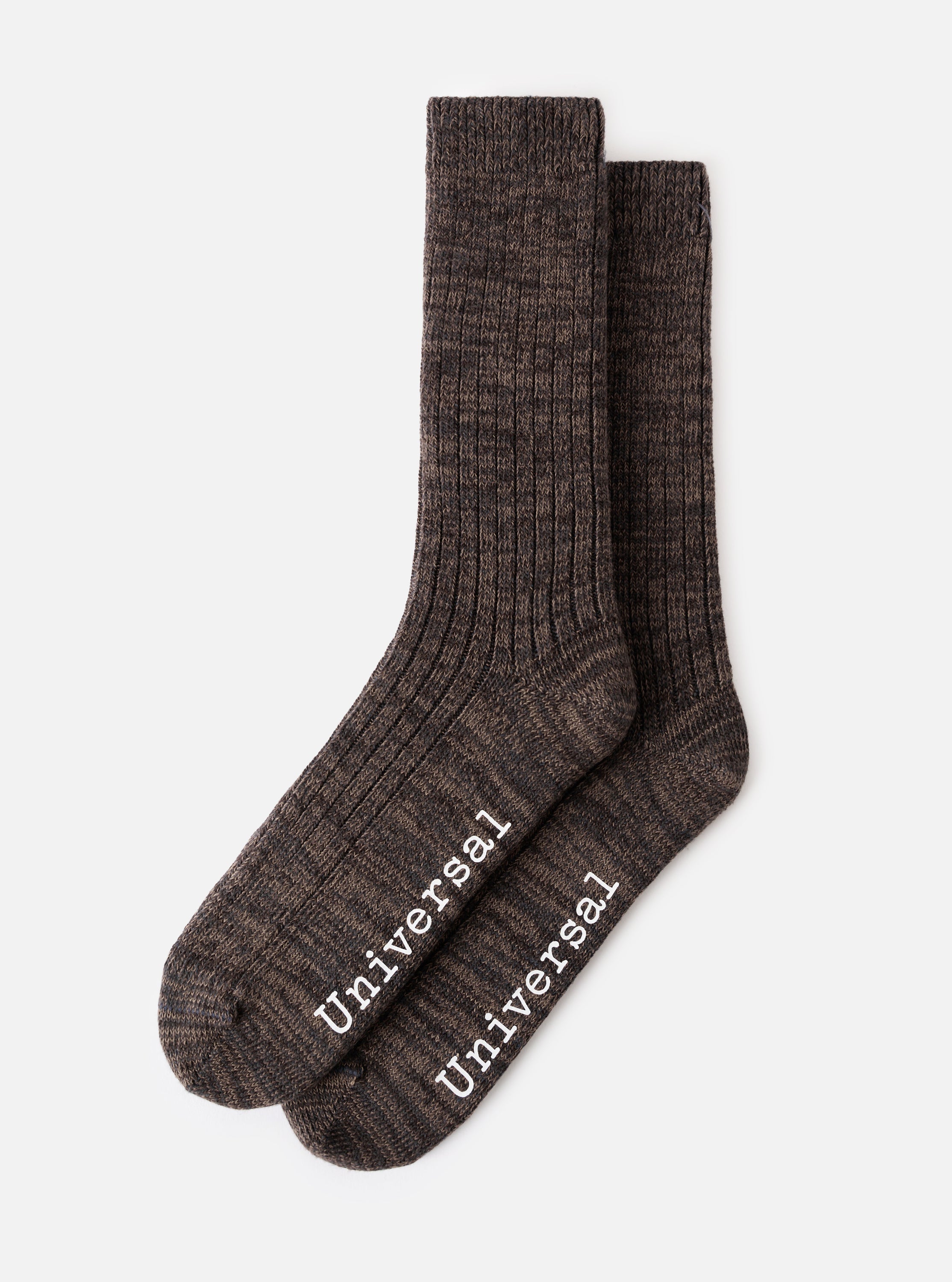 Calcetines UNIVERSAL WORKS Slub Knit Slub Sock Charcoal - vista oficial 1