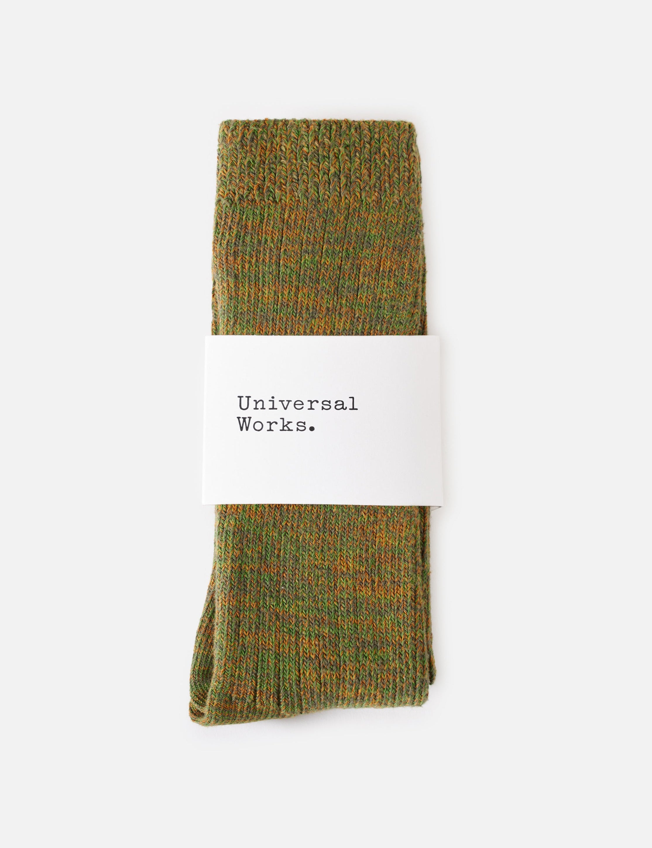 Calcetines UNIVERSAL WORKS Slub Knit Slub Sock Olive - vista oficial 2