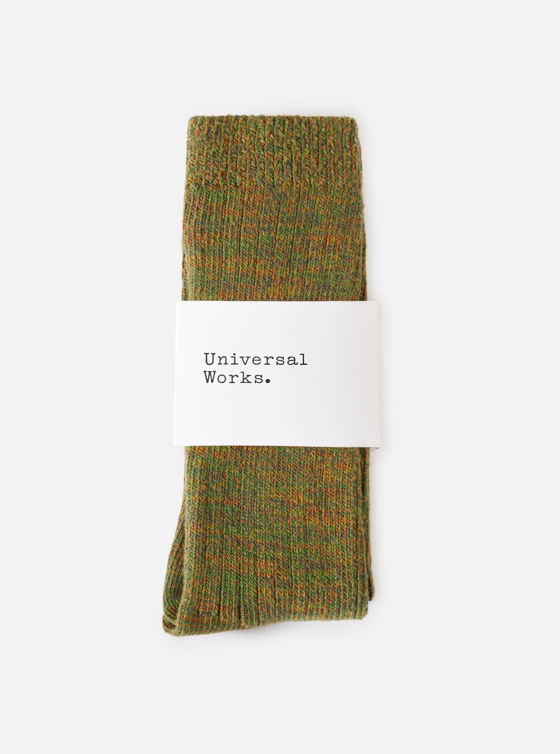 Calcetines UNIVERSAL WORKS Slub Knit Slub Sock Olive - vista oficial 2