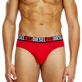 Pack of Three Diesel Slip Briefs Black/Gray/Red 
