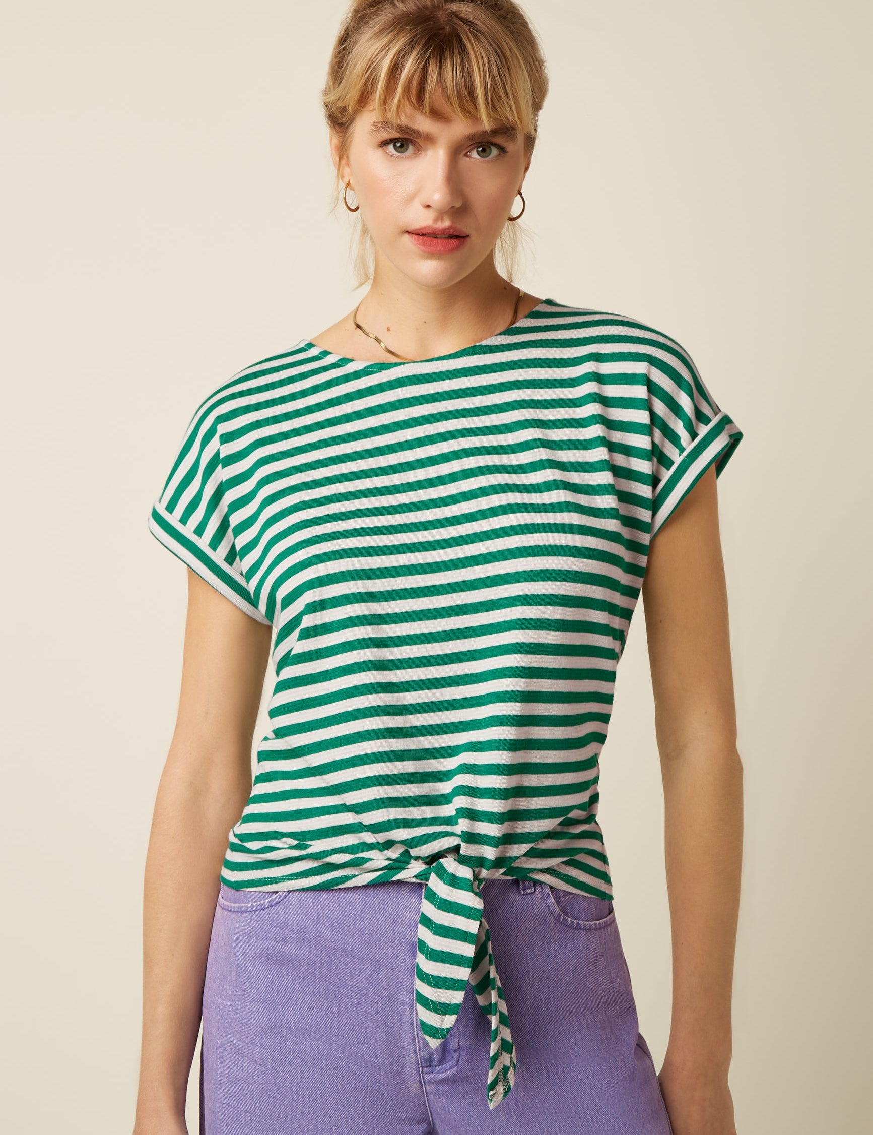Camiseta KING LOUIE Aria Knot Chopito Stripe Ultra Green