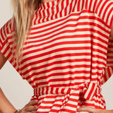 Vestido KING LOUIE Vera Chopito Stripe Fire Red