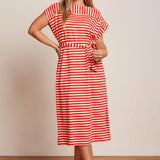 Vestido KING LOUIE Vera Chopito Stripe Fire Red