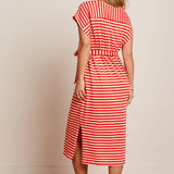 Vestido KING LOUIE Vera Chopito Stripe Fire Red