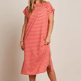 Vestido KING LOUIE Vera Chopito Stripe Fire Red