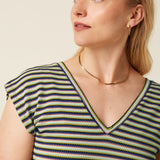 Camiseta KING LOUIE Double V Top Beebop Stripe Black