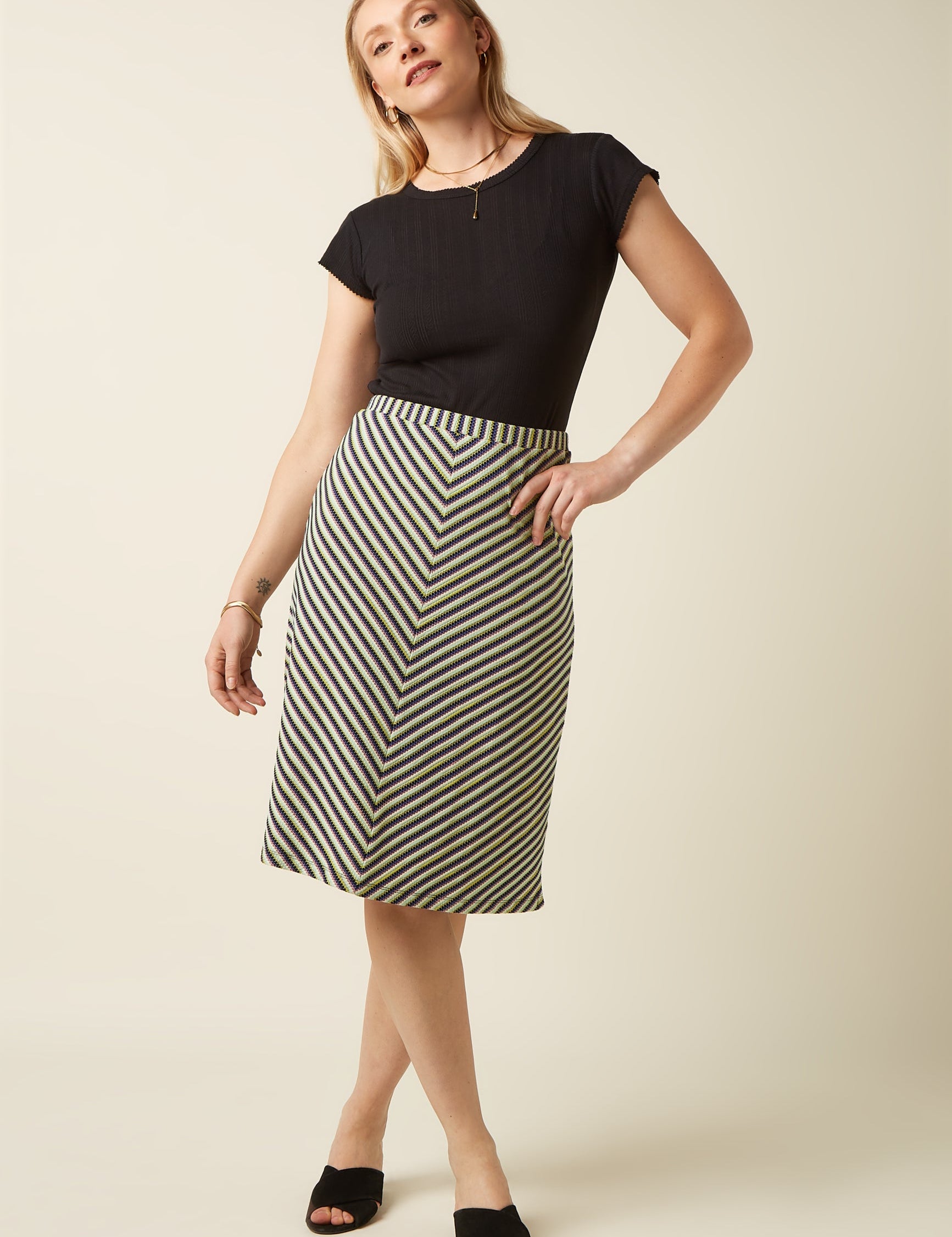 Falda KING LOUIE Juno Beebop Stripe Black