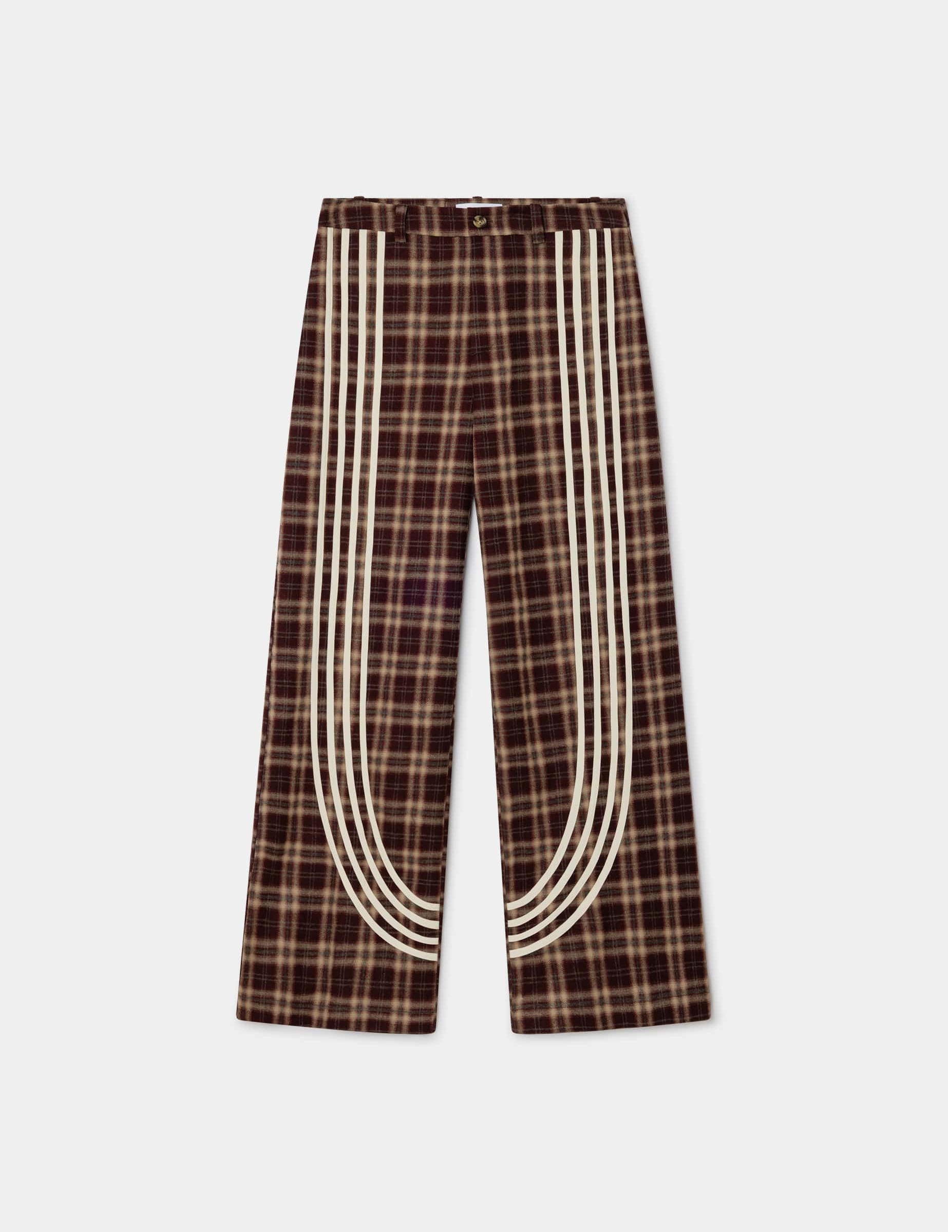 Pantalones LAAGAM Zion Squared Brown, otra vista con modelo