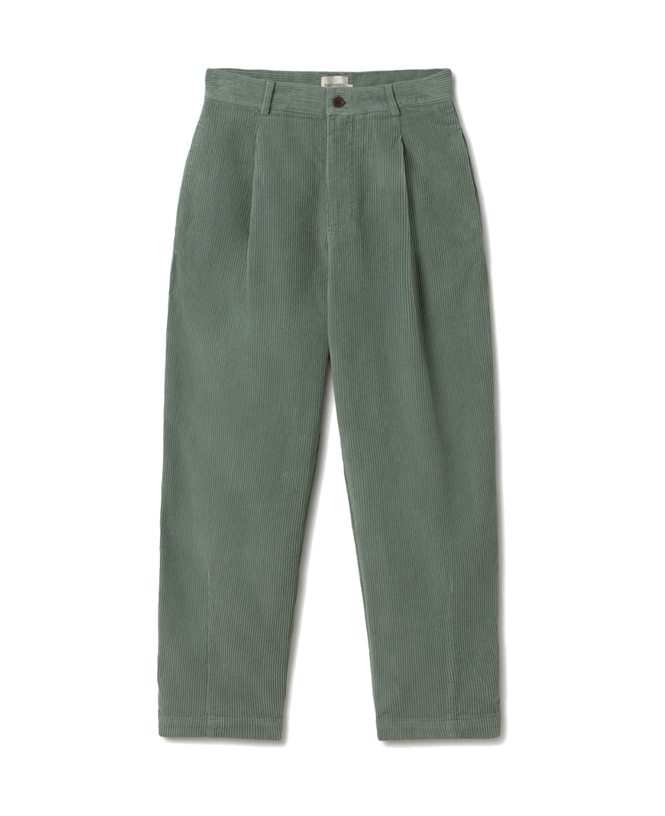 Pantalón TWOTHIRDS Haruku Corduroy Washed Green - vista frontal