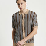 BEN SHERMAN Textured Stripe Dark Navy Shirt 