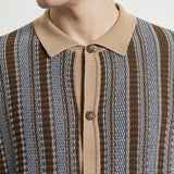 BEN SHERMAN Textured Stripe Dark Navy Shirt 