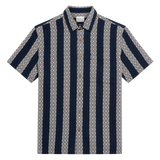 Camisa BEN SHERMAN Block Geo Jacquard Twilight Denim