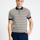 Polo BEN SHERMAN All Over Jacquard Dark Navy