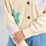 Cardigan DEDICATED Kanan Flower Vanilla White