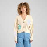 Cardigan DEDICATED Kanan Flower Vanilla White