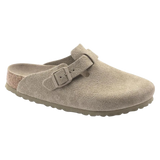 Zuecos Boston Suede Leather Faded Khaki Plantilla Blanda