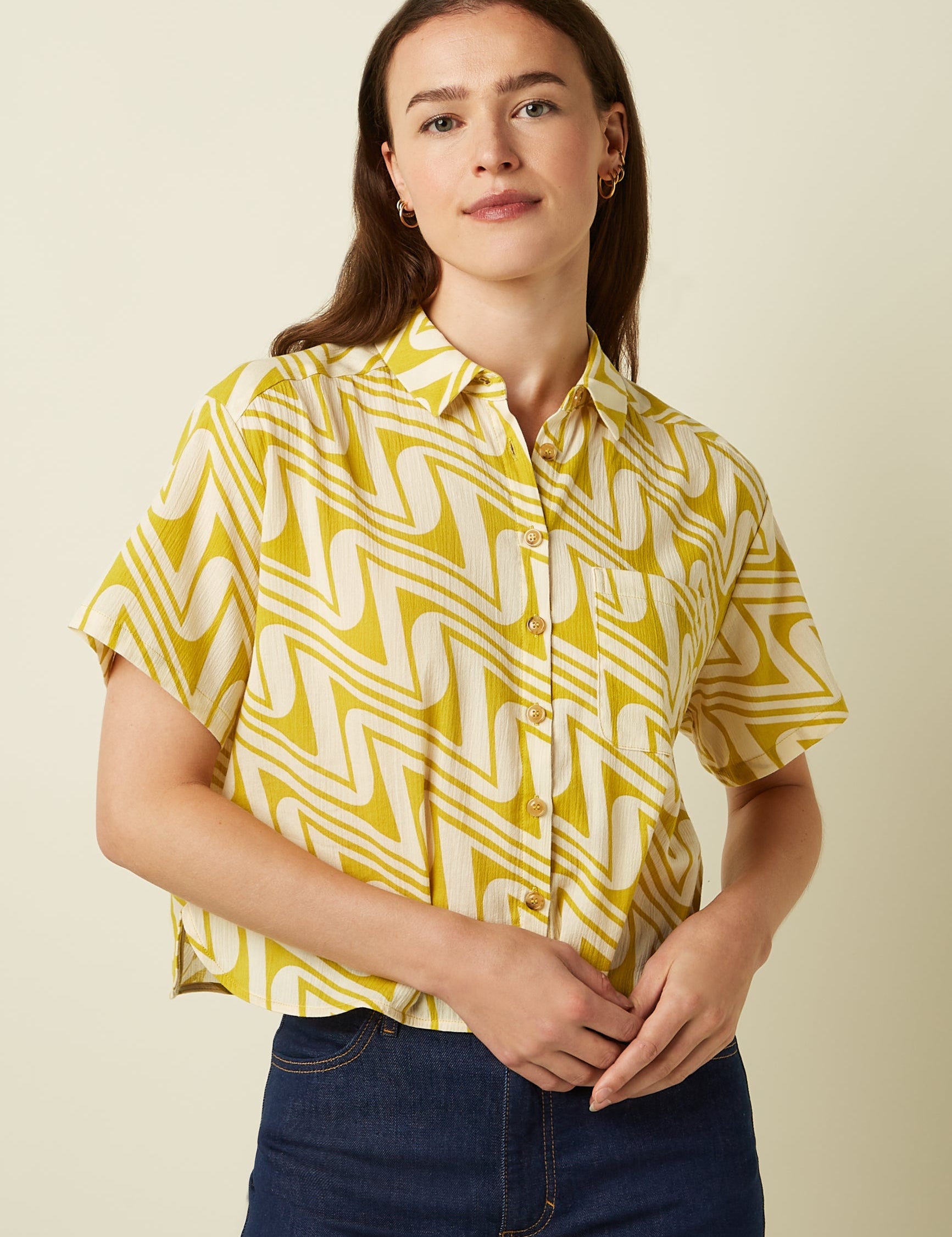 Blusa KING LOUIE Evelina Laguna Woven Spring Yellow
