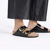 Birkenstock Arizona Big Buckle Birko-Flor esmaltado Patent Black Gold