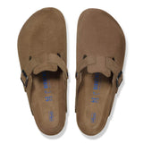 Zuecos BIRKENSTOCK Boston Suede Leather Dark Tea Tonal Plantilla Blanda