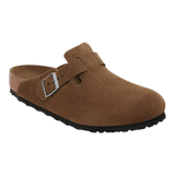 Clogs Boston Suede Leather Faded Khaki Weiche Einlegesohle