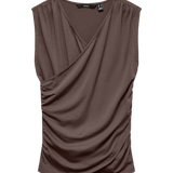 Camiseta VERO MODA Kira V-Neck Chocolate Martini