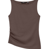Camiseta VERO MODA Kira Boat Neck Chocolate Martini