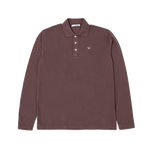 Polo Manga Larga EDMMOND Duck Plain Chocolate - flat frontal con fondo transparente