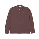 Polo Manga Larga EDMMOND Duck Plain Chocolate - flat frontal con fondo transparente