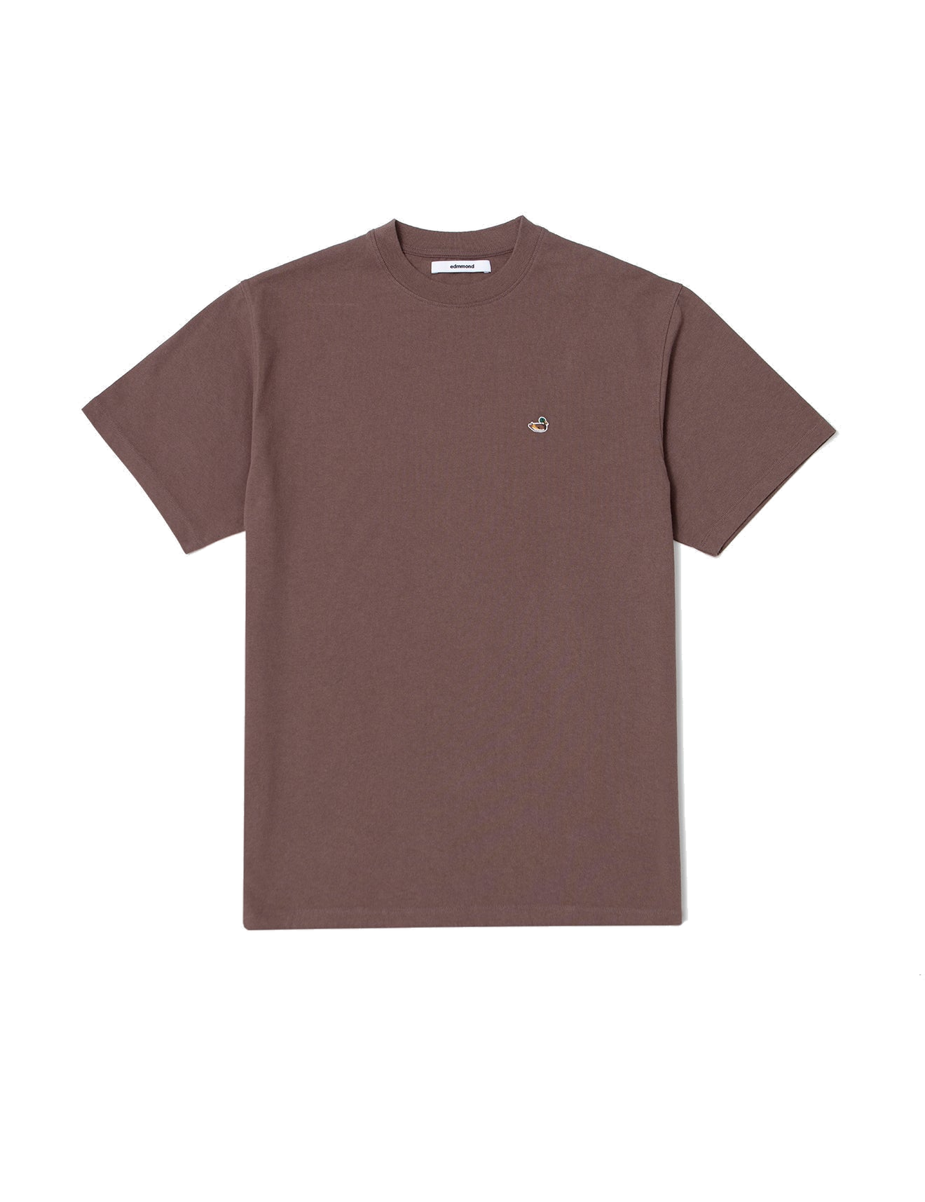 Camiseta EDMMOND Duck Plain Chocolate - flat frontal con fondo transparente