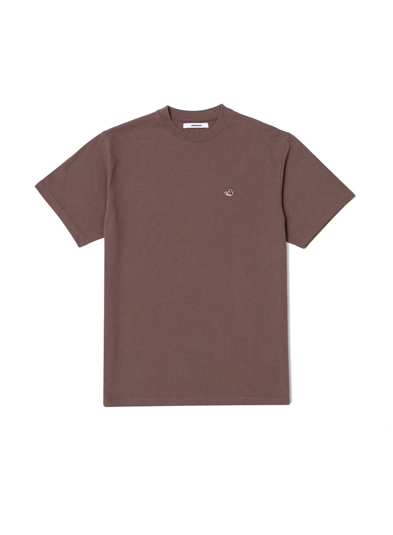 Camiseta EDMMOND Duck Plain Chocolate - flat frontal con fondo transparente