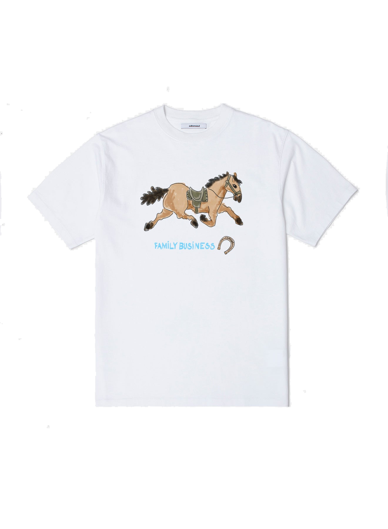 Camiseta EDMMOND Family Business Plain White - flat frontal con fondo transparente