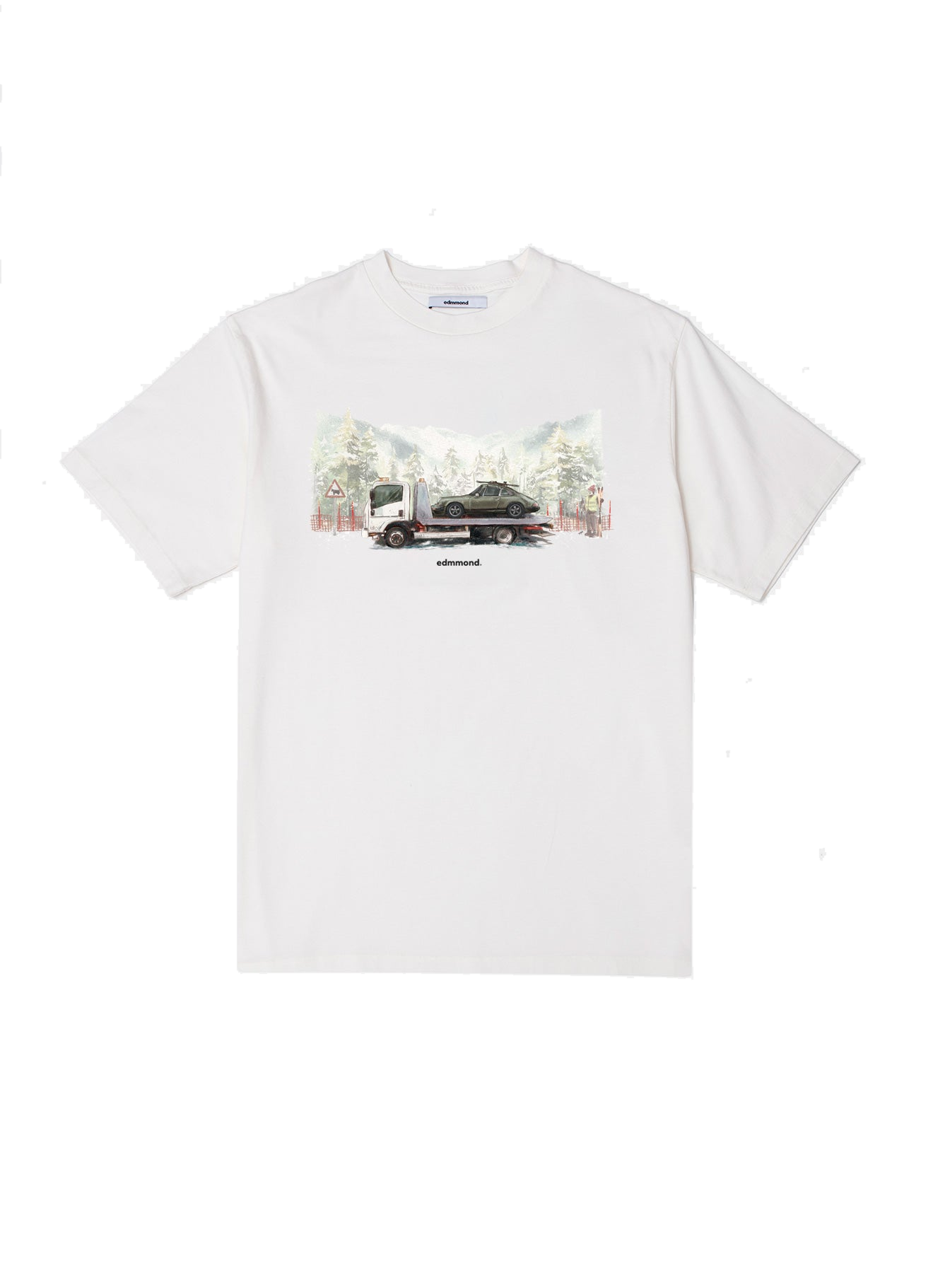 Camiseta EDMMOND Journey Plain Off White - flat frontal con fondo transparente