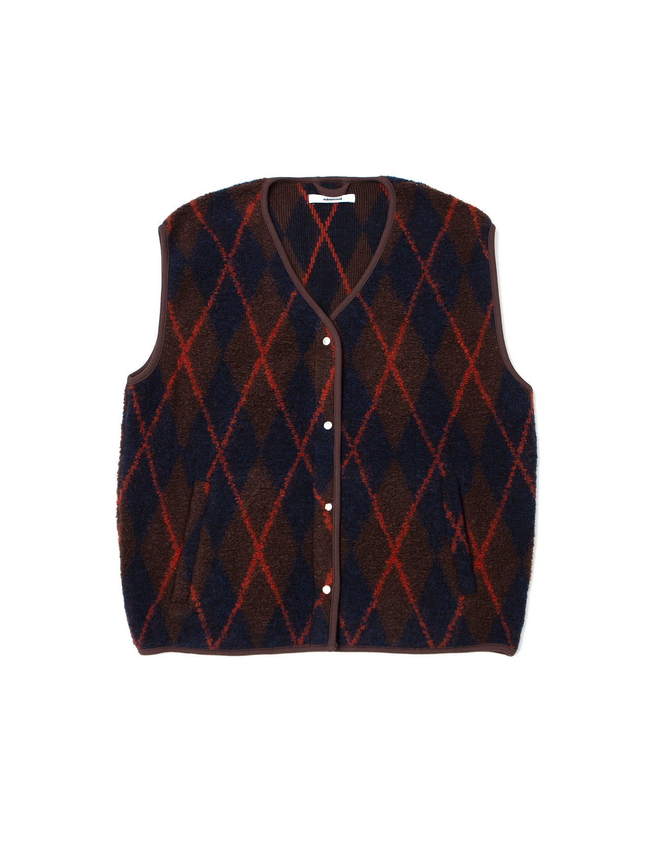 Chaleco EDMMOND Atelier Plain Brown - flat frontal con fondo transparente