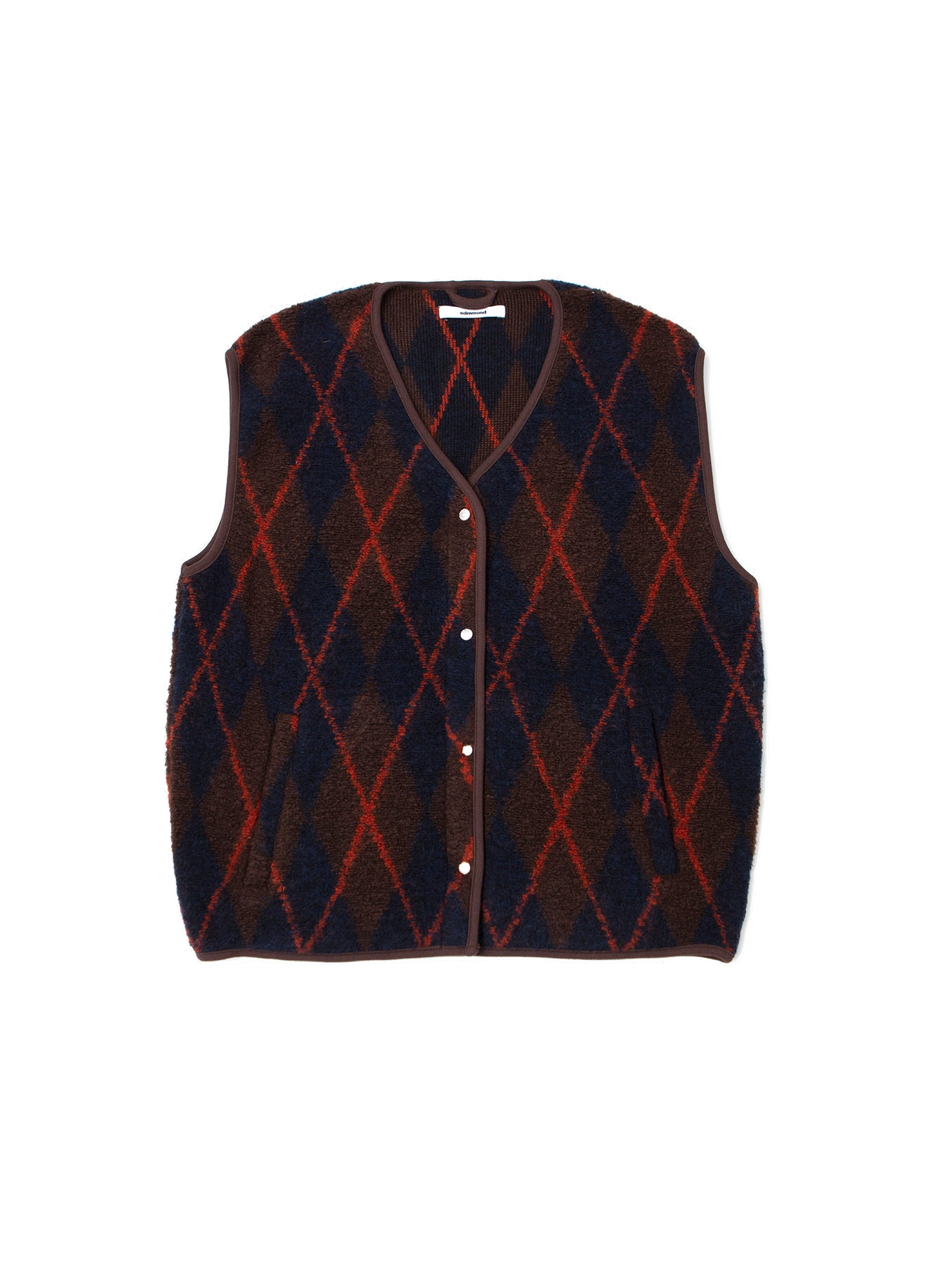 Chaleco EDMMOND Atelier Plain Brown - flat frontal con fondo transparente