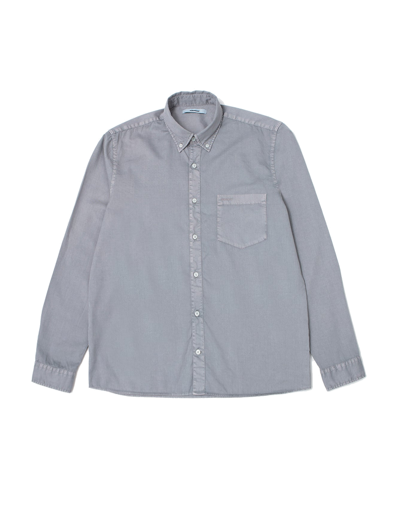 Camisa EDMMOND Mini Logo Plain Grey - flat frontal con fondo transparente