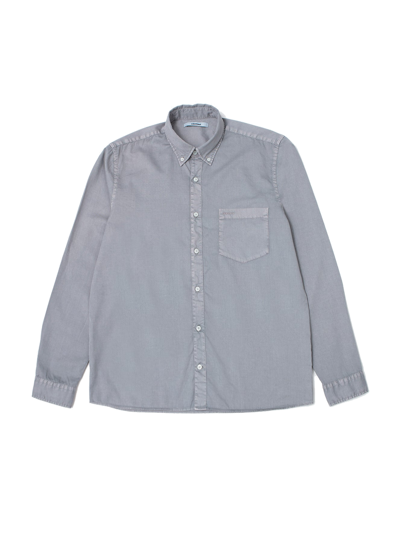 Camisa EDMMOND Mini Logo Plain Grey - flat frontal con fondo transparente