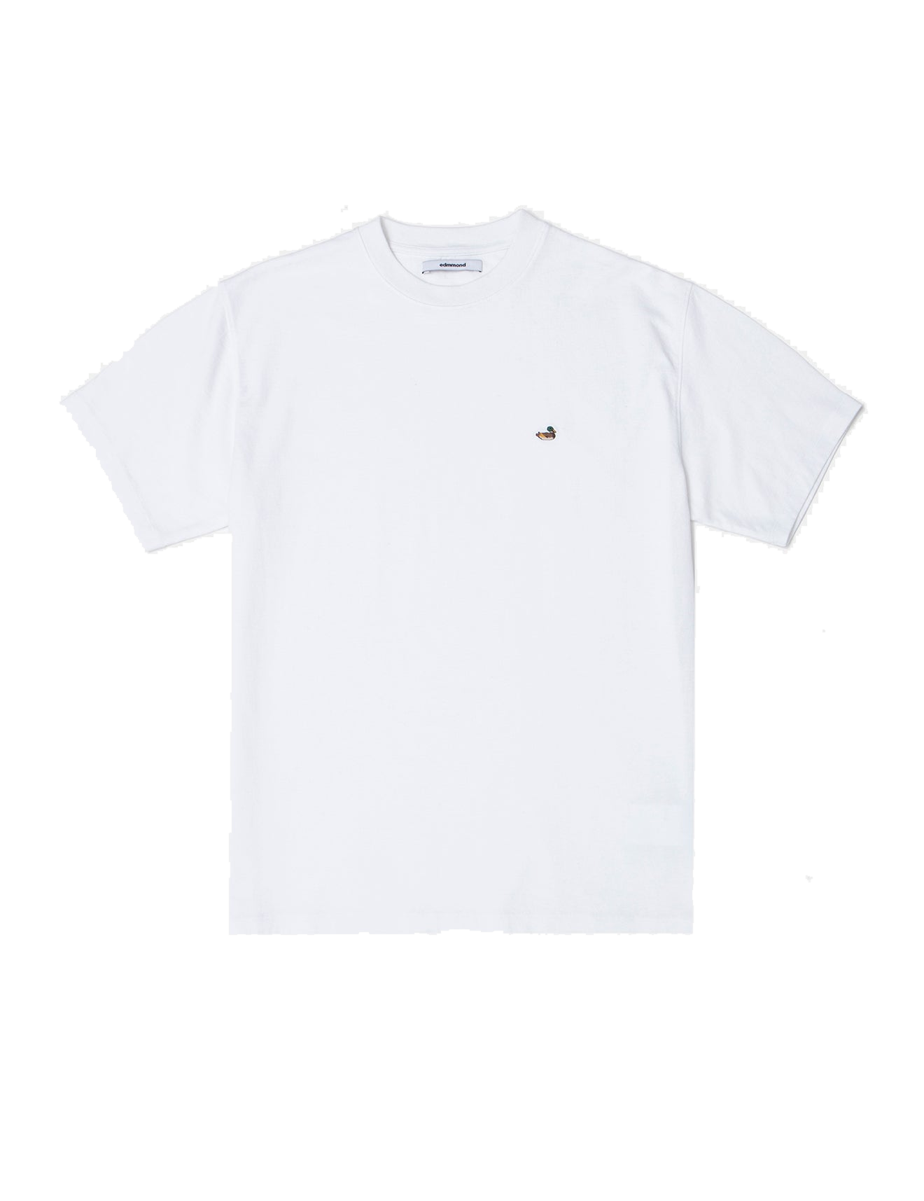 Camiseta EDMMOND Duck Plain White - flat frontal con fondo transparente