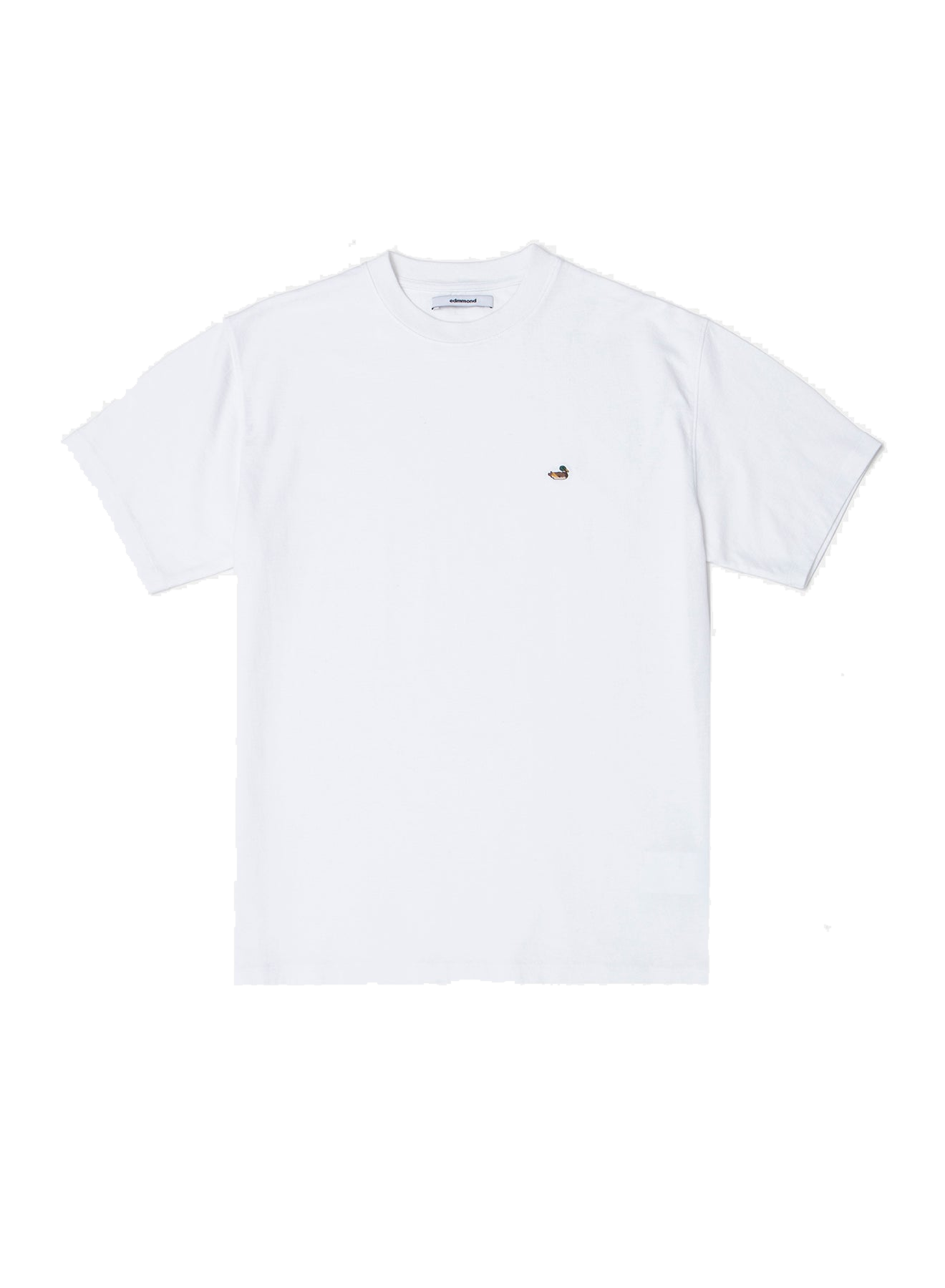 Camiseta EDMMOND Duck Plain White - flat frontal con fondo transparente