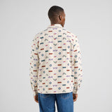 Camisa DEDICATED Rute Flannel Trout and Waves Oat White Rainy Day