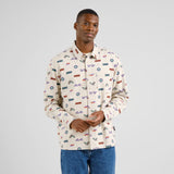 Camisa DEDICATED Rute Flannel Trout and Waves Oat White Rainy Day
