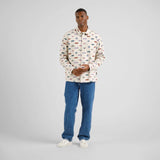 Camisa DEDICATED Rute Flannel Trout and Waves Oat White Rainy Day
