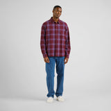 Camisa DEDICATED Rute Flannel Shadow Check Fig Red
