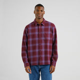 Camisa DEDICATED Rute Flannel Shadow Check Fig Red
