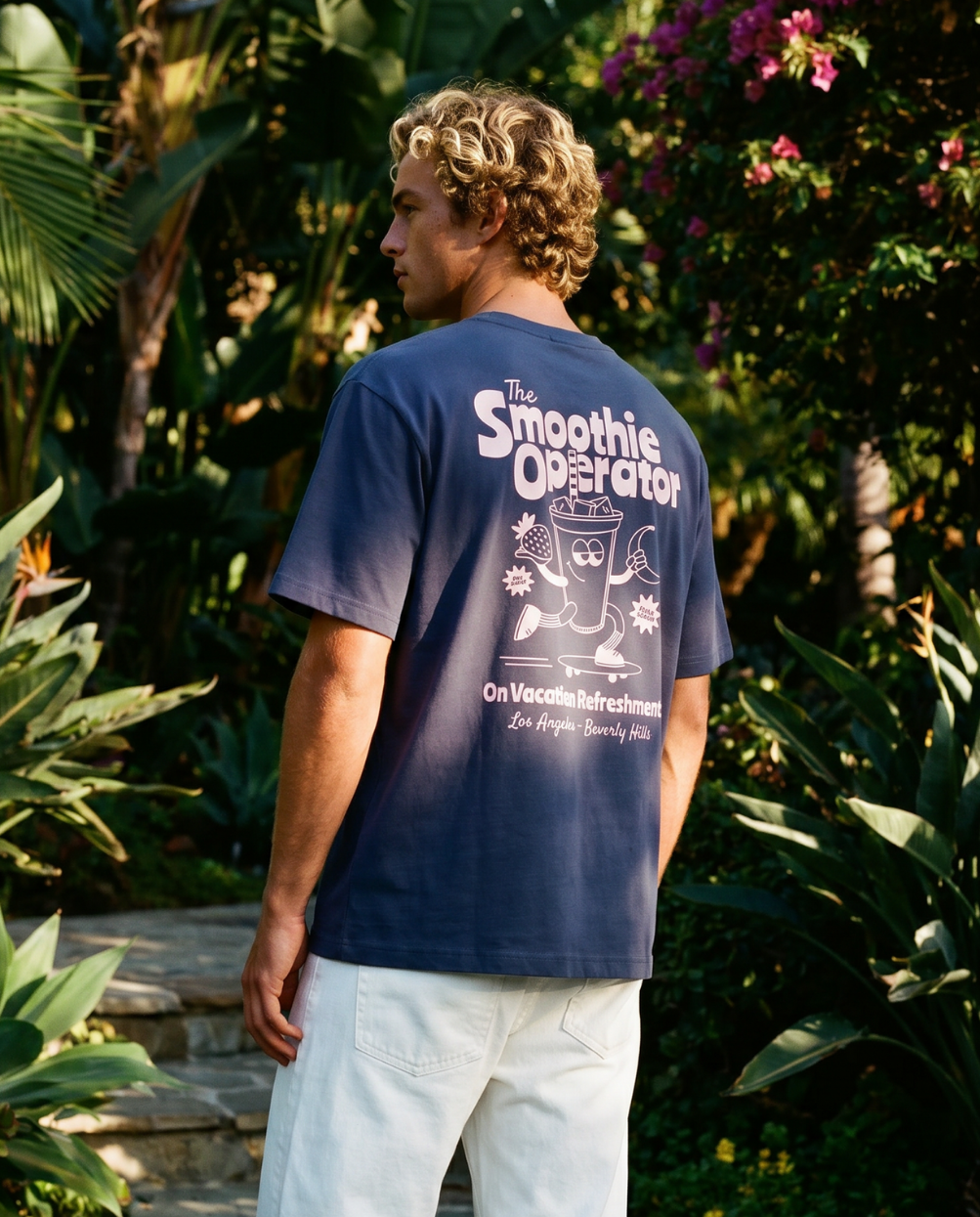 Camiseta ON VACATION Smoothie Operator Washed Purple - ECRU
